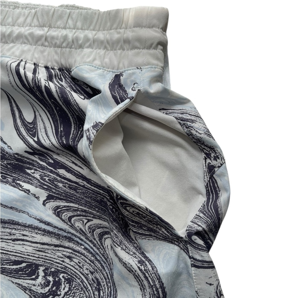 Athleta All Activity Short Print Marbled Drawstring Zip Pocket Women’s Size L - Picture 5 of 16